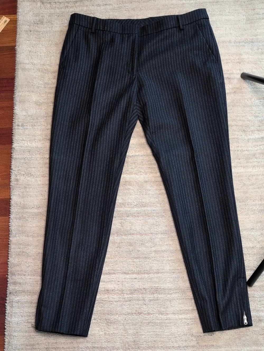 Dries Van Noten Wool Pinstripe Pants 42